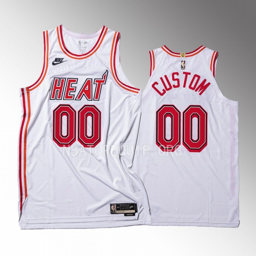 Custom Miami Heat 2022-23 35th Classic Edition #00 Jersey White