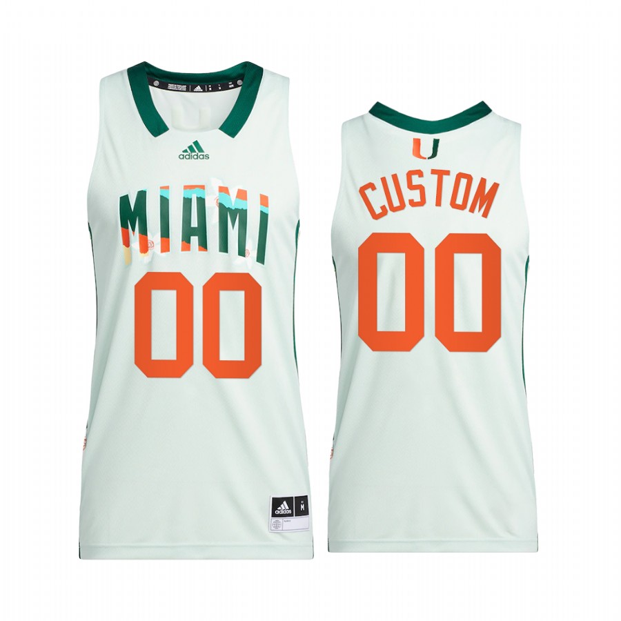 Custom Miami Hurricanes White Jersey 2022 Honoring Black Excellence