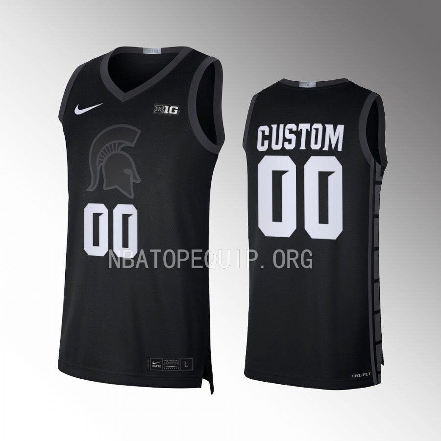 custom Michigan State Spartans Black Jersey 2022-23 College  Limited