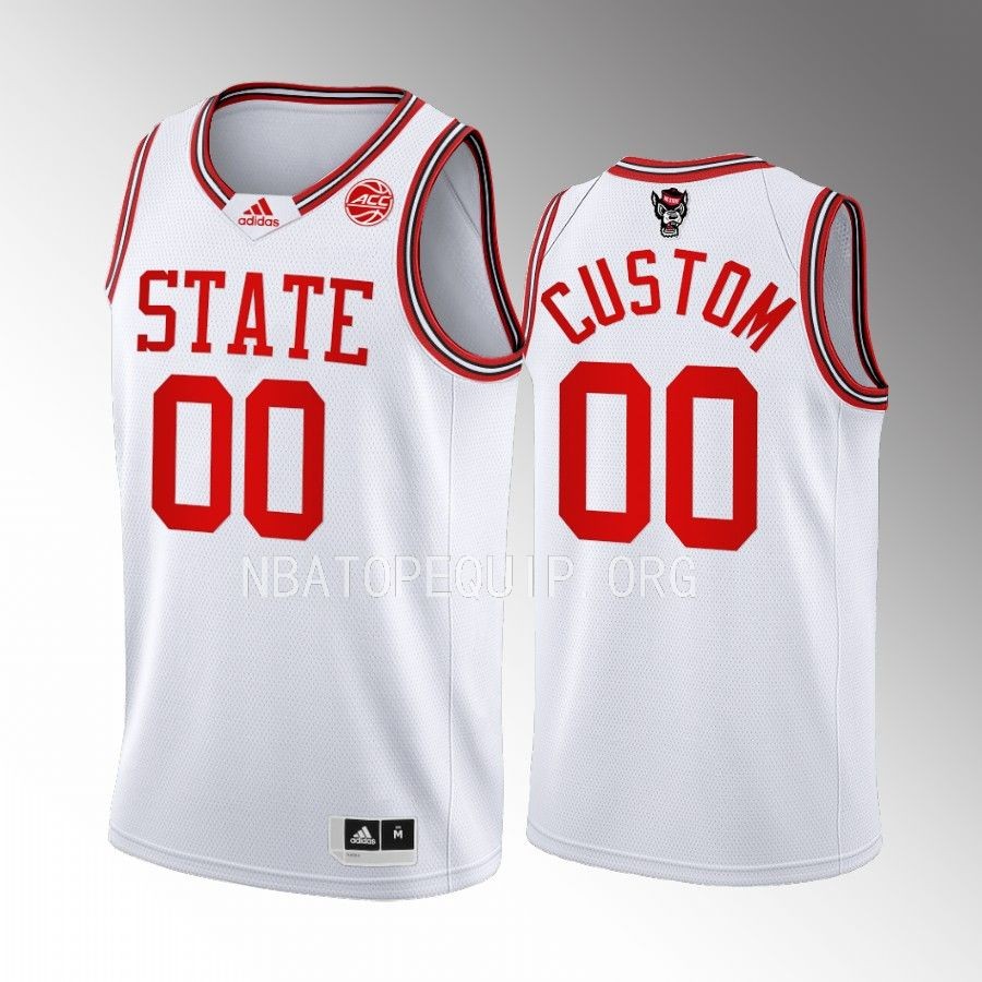 Custom NC State Wolfpack White Jersey 2022-23 1983 Throwback 40th Anniversary