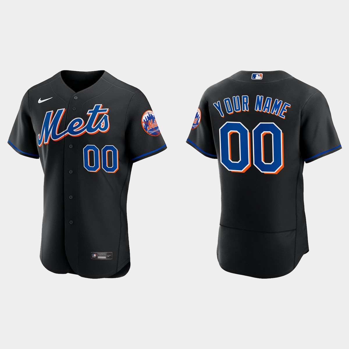 Custom New York Mets 2022 Alternate Jersey - Black