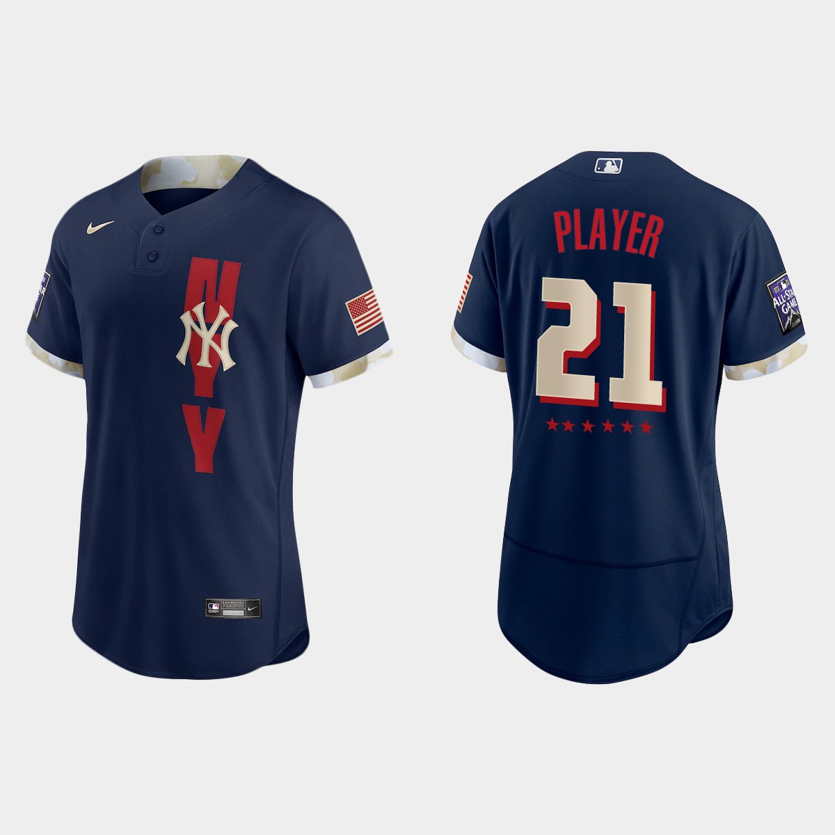 Custom New York Yankees 2021 MLB All-Star Game Jersey - Navy