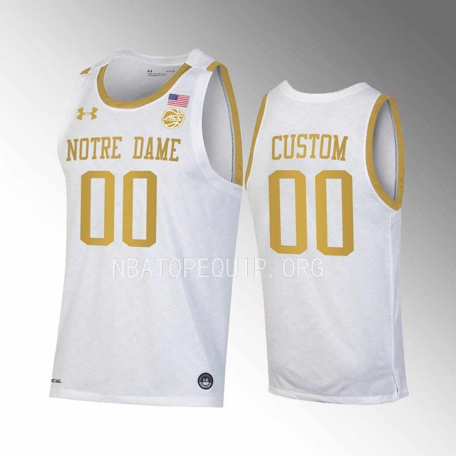Custom Notre Dame Fighting Irish White Jersey 2022-23 College