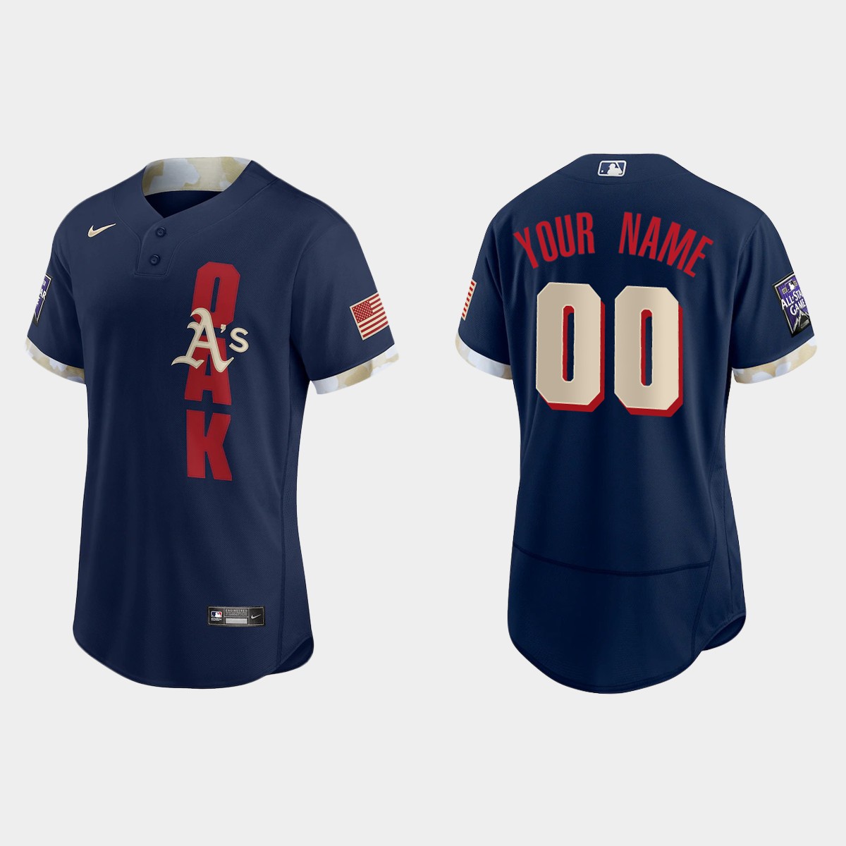 Custom Oakland Athletics 2021 MLB All-Star Game Jersey - Navy