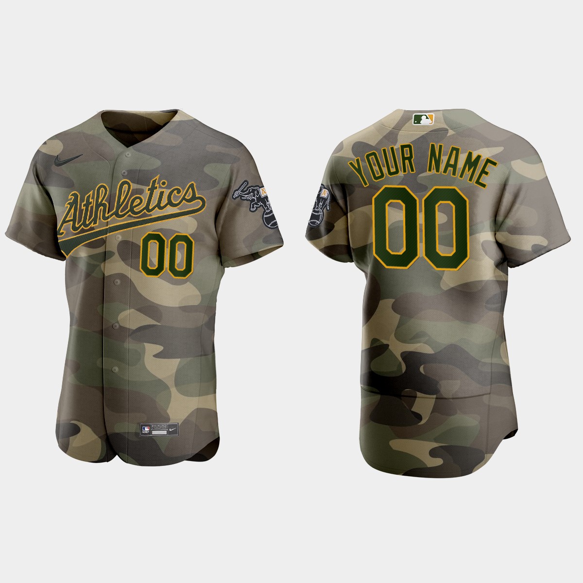 Custom Oakland Athletics 2021 National Armed Forces Day Jersey - Camo