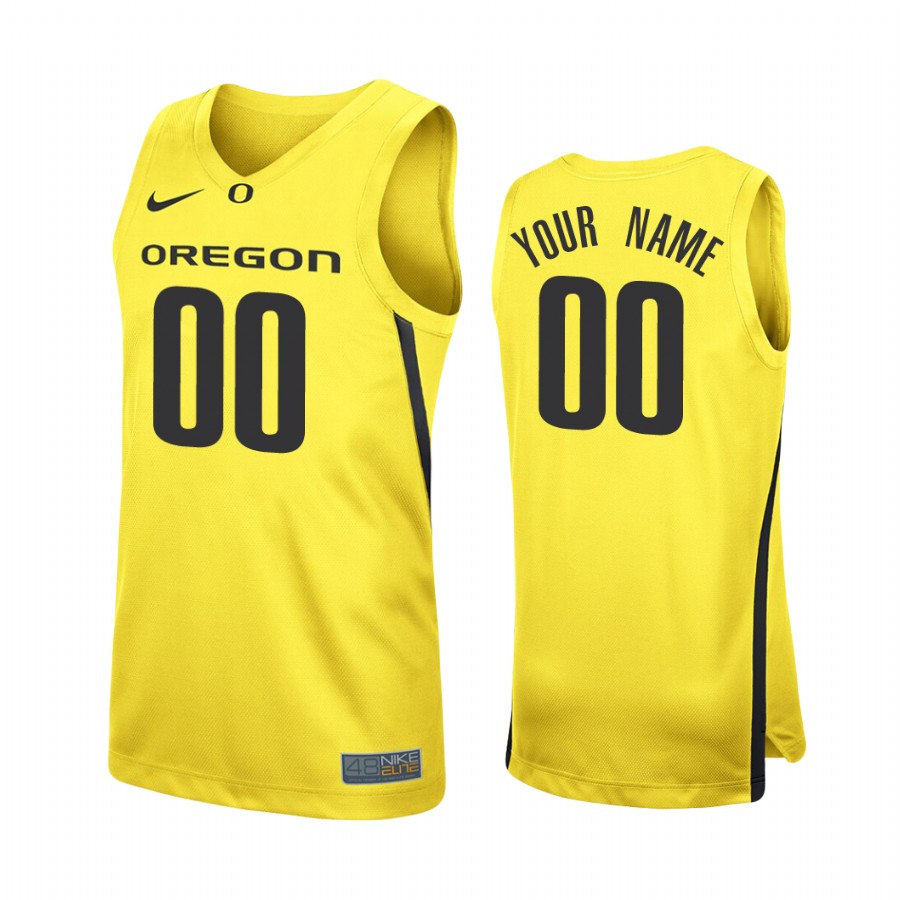 Custom Oregon Ducks #00  College  Jersey - Yellow