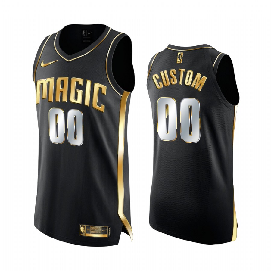 Custom Orlando Magic 2020-21 Black Golden Edition Jersey Limited