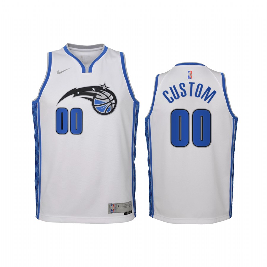 Custom Orlando Magic 2021 Earned Edition White Youth Jersey - Swingman