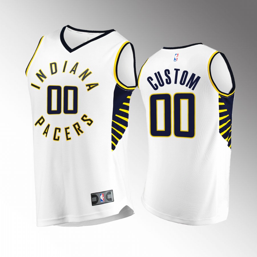 Custom Pacers #00 White Jersey Fast Break  2022-23 Association Edition