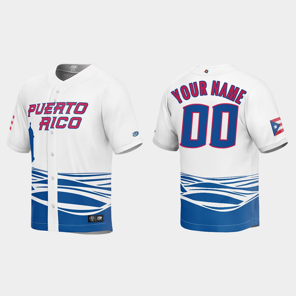 Custom Puerto Rico  2023 World  Classic Jersey - White
