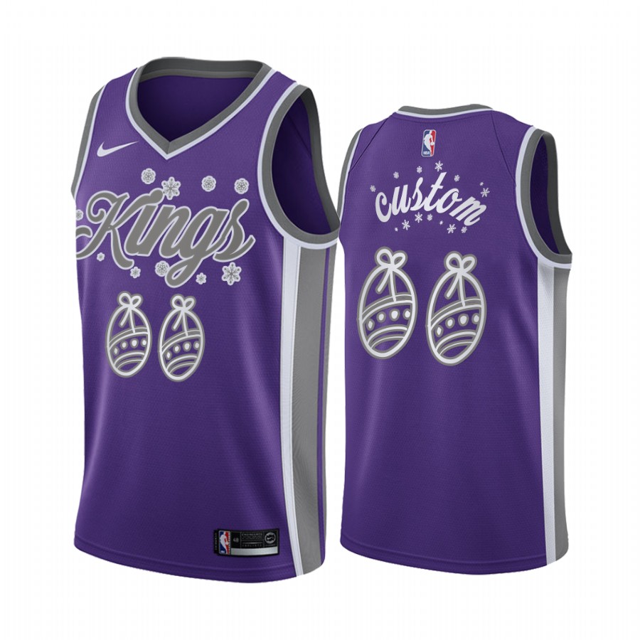Custom Sacramento Kings 2020 Christmas Night Purple Jersey Festive Special Edition