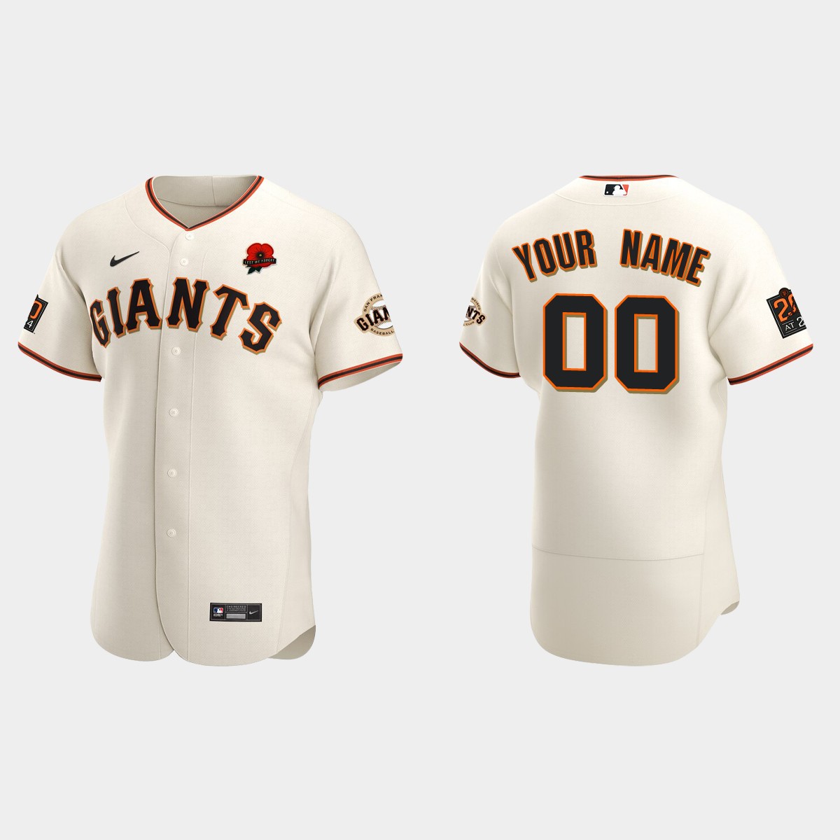 Custom San Francisco Giants 2021 Memorial Day Jersey - Cream