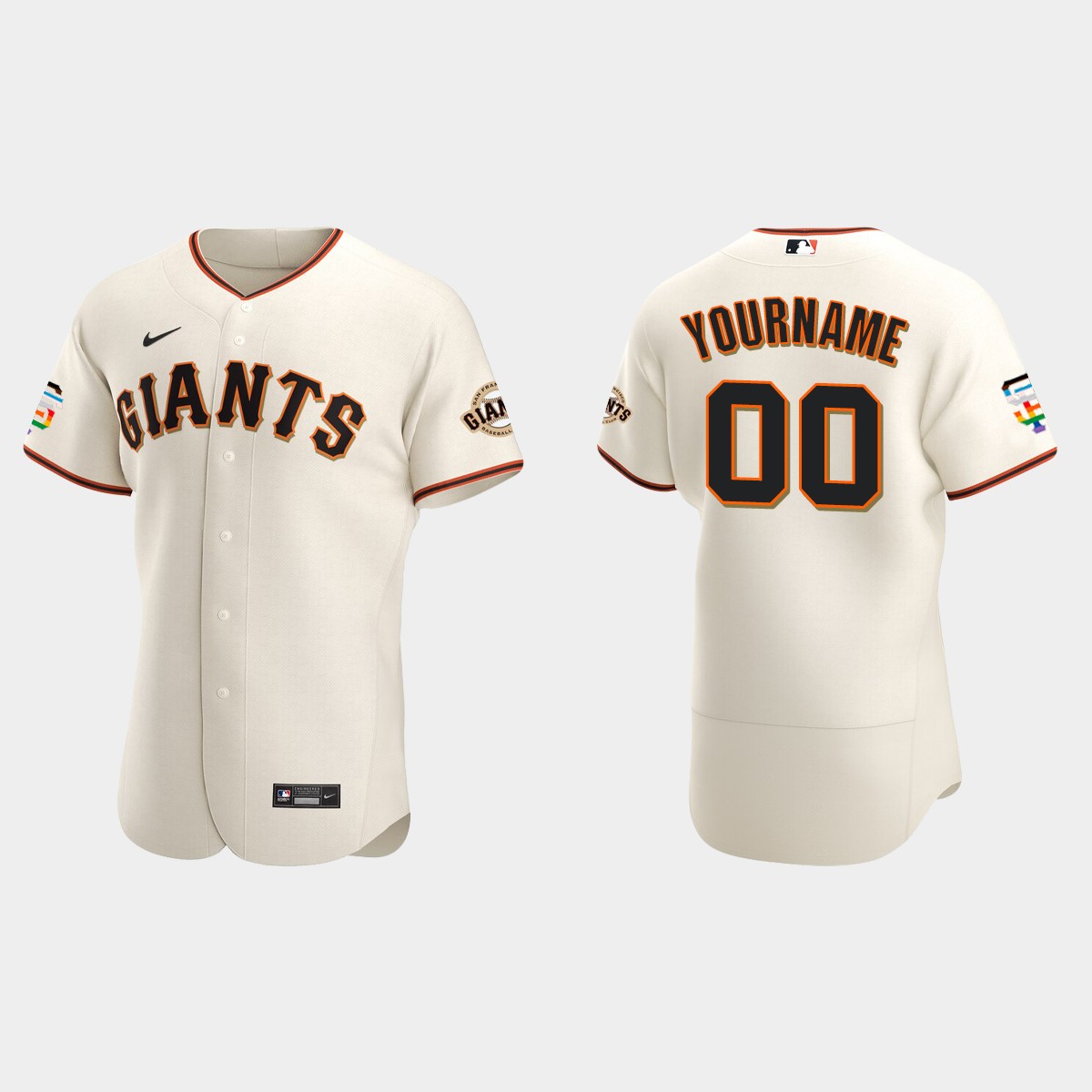 Custom San Francisco Giants 2021 Pride Month Home Jersey - Cream