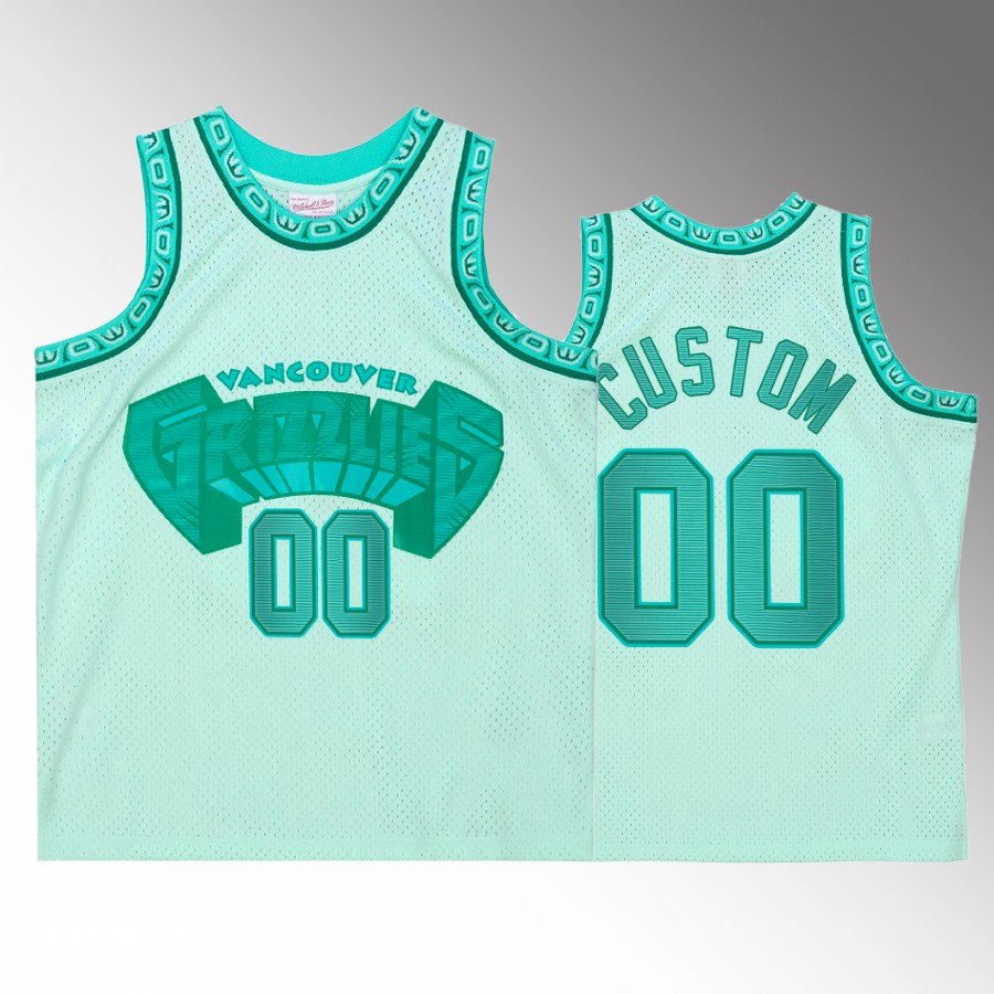 custom Space Knit Jersey Memphis Grizzlies #00 Teal Hardwood Classics Men's Shirt