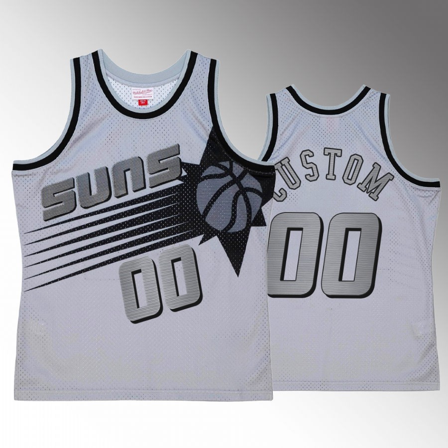 custom Space Knit Jersey Phoenix Suns #00 Grey Hardwood Classics Men's Shirt