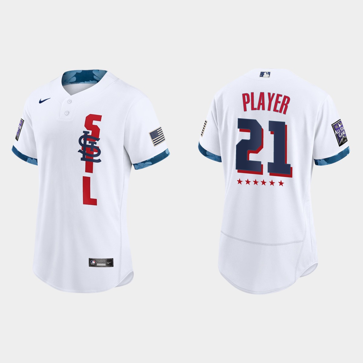 Custom St. Louis Cardinals 2021 MLB All-Star Game Jersey - White