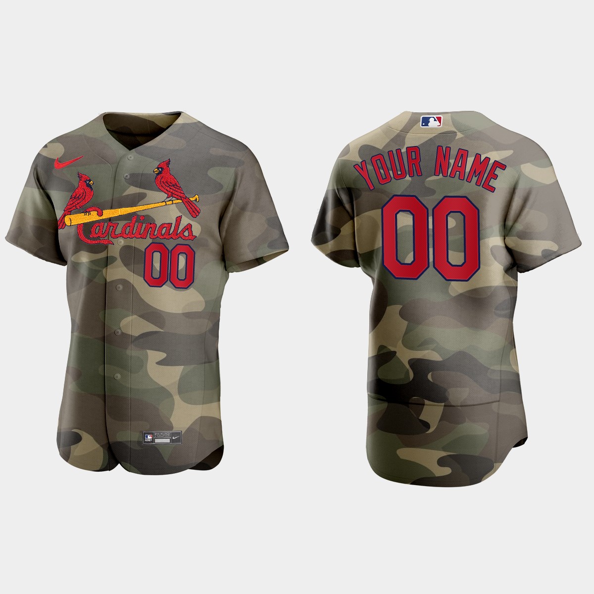 Custom St. Louis Cardinals 2021 National Armed Forces Day Jersey - Camo