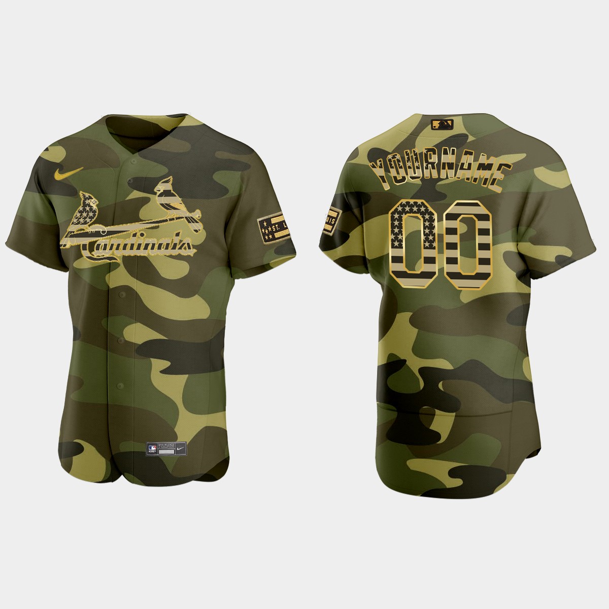 Custom St. Louis Cardinals 2022 Armed Forces Day Jersey - Camo