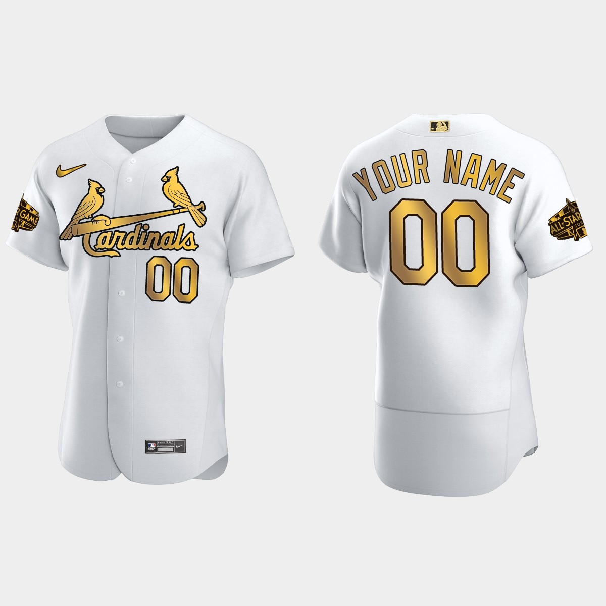 Custom St. Louis Cardinals 2022 MLB All-Star Game Jersey - White Gold