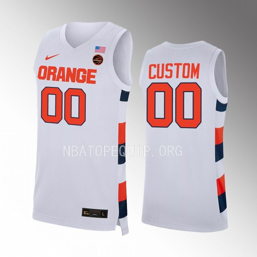 Custom Syracuse Orange White Jersey 2022-23 College