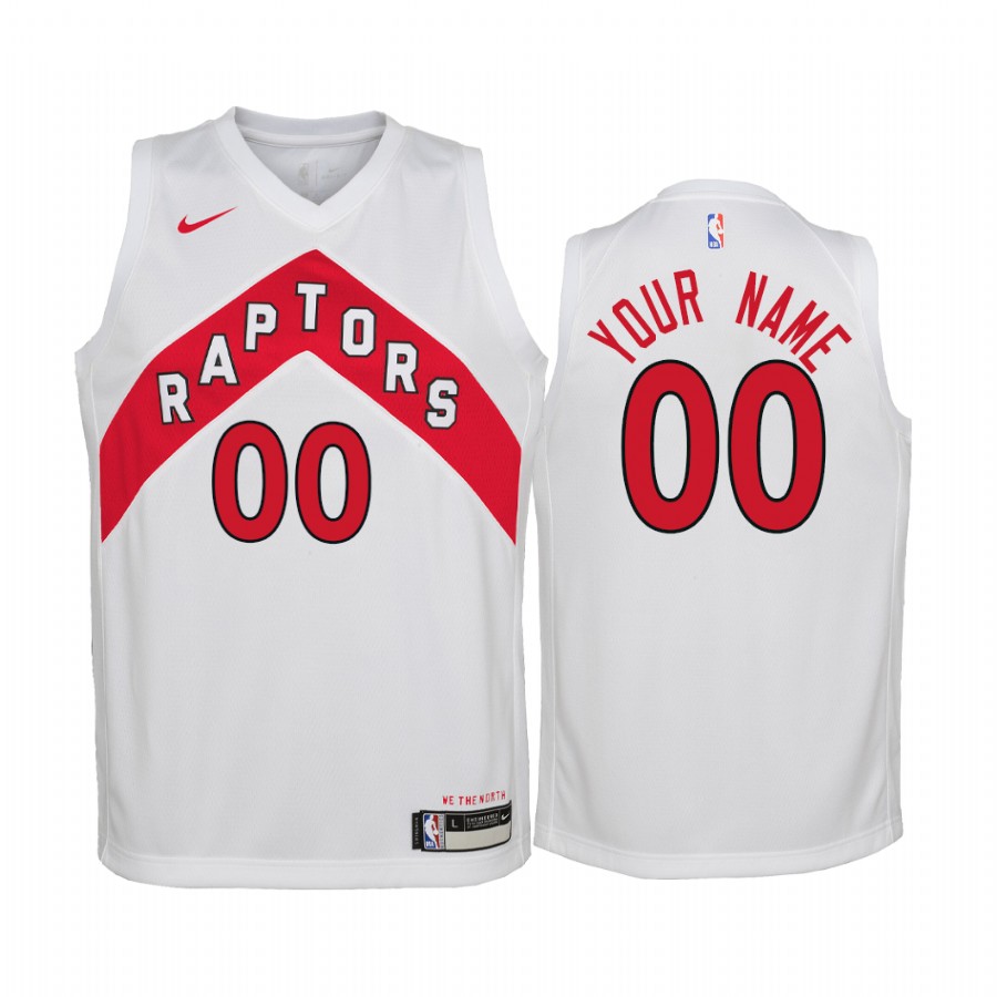Custom Toronto Raptors 2020-21 Association Youth Jersey - White