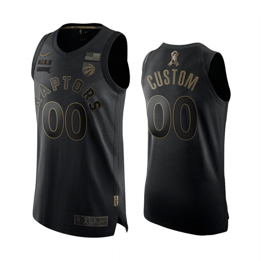 Custom Toronto Raptors 2020 Salute To Service Black Jersey