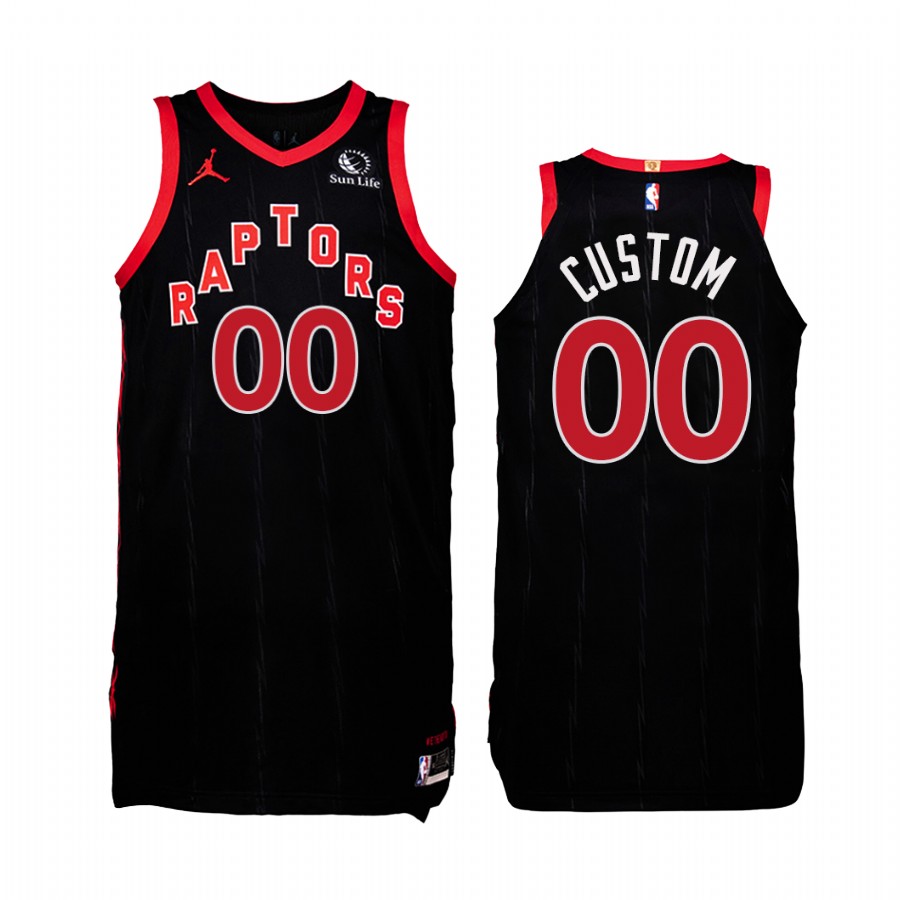 Custom Toronto Raptors Black Statement 2020-21 Jersey The Defiant