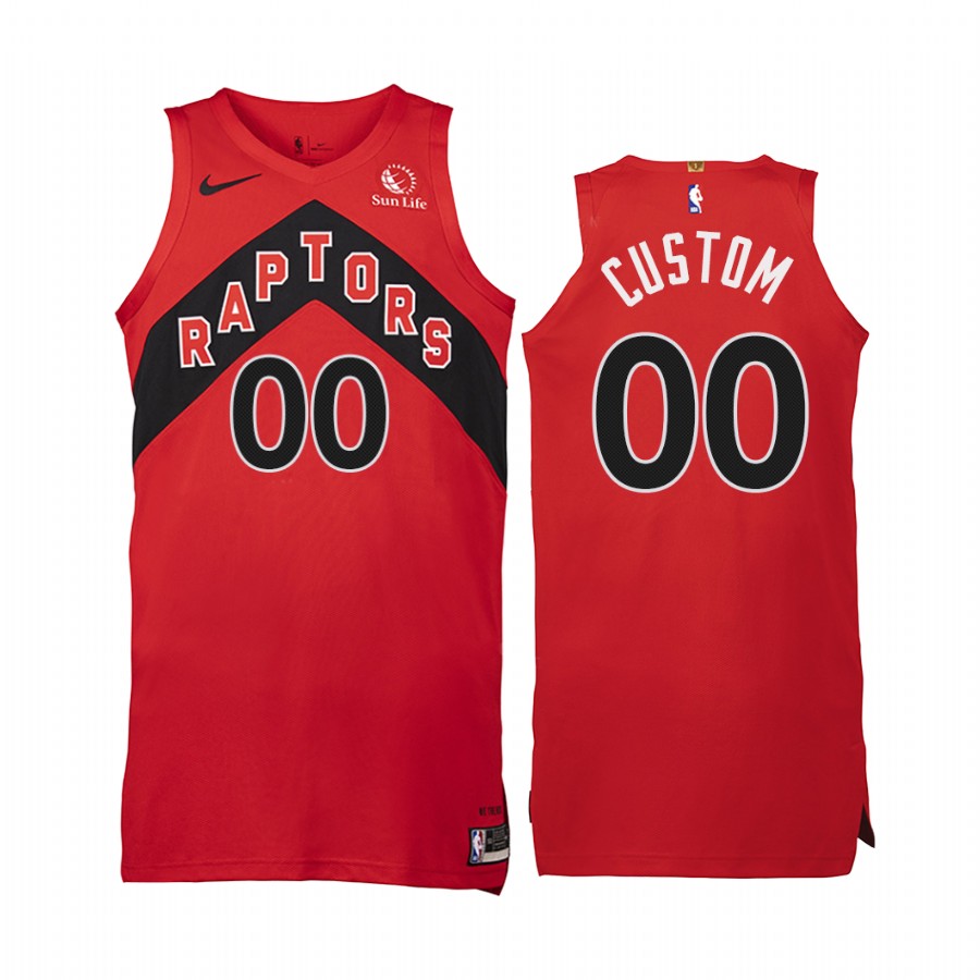Custom Toronto Raptors Red Icon 2020-21 Jersey The Proud