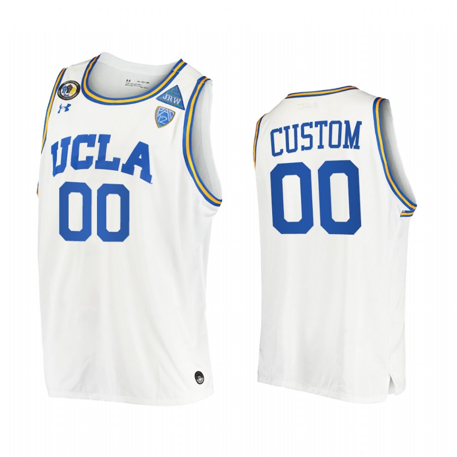 Custom UCLA Bruins White Jersey 2021 March Madness PAC-12 Stand Together