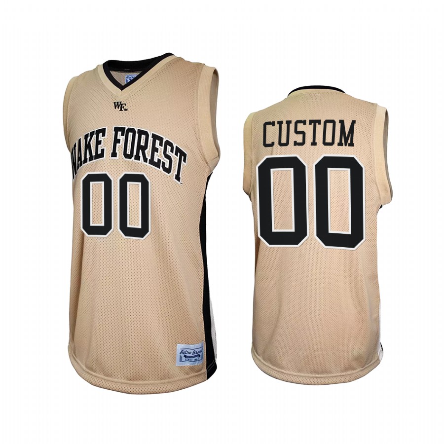 Custom Wake Forest Demon Deacons Gold Jersey Retro