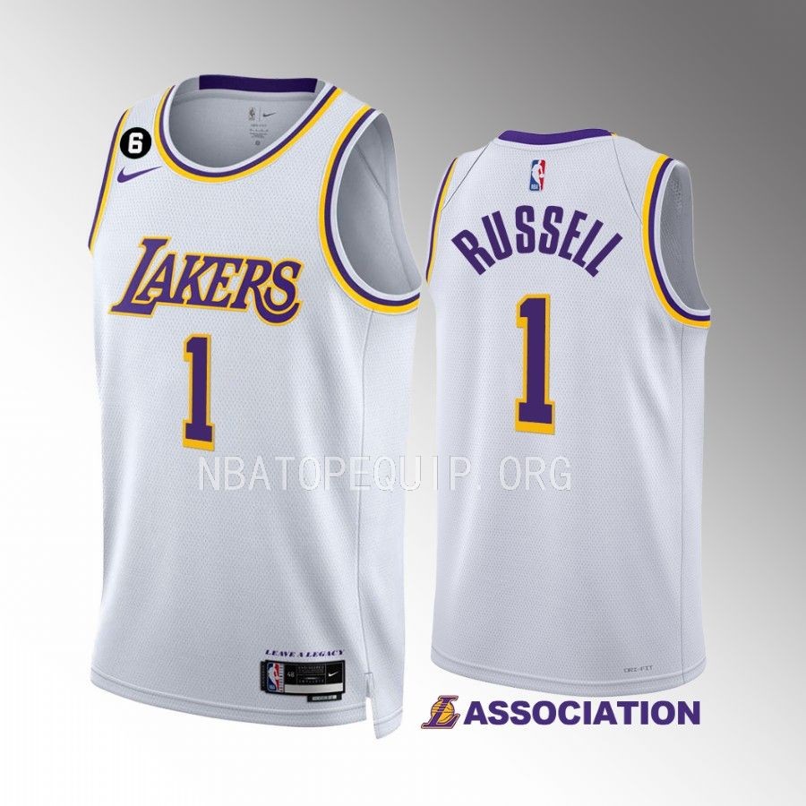 D'Angelo Russell 2022-23 Los Angeles Lakers White #1 Association Edition Jersey Swingman
