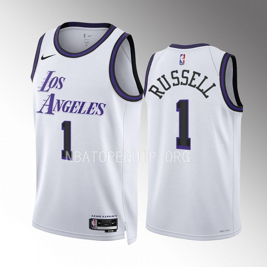 D'Angelo Russell 2022-23 Los Angeles Lakers White #1 City Edition Jersey Swingman