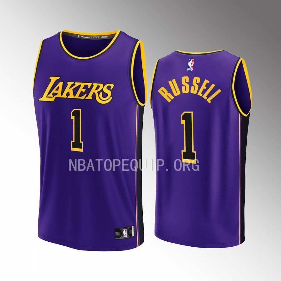 D'Angelo Russell Lakers #1 Purple Jersey Fast Break Fast Break Player 2022-23 Statement Edition