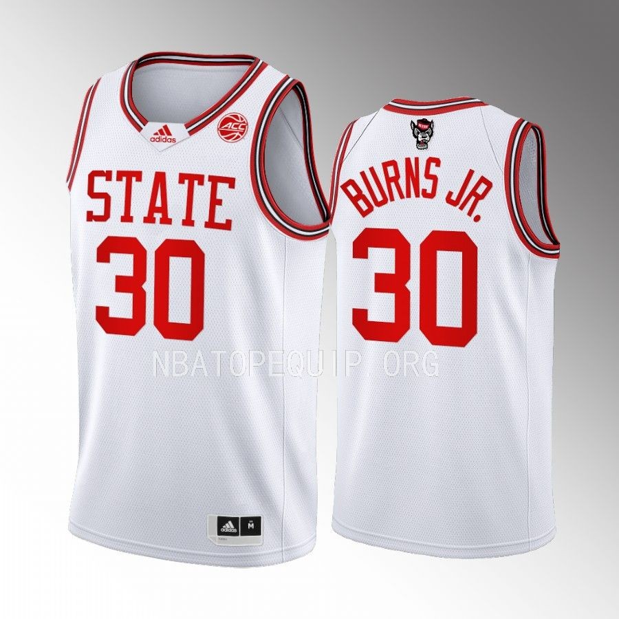 D.J. Burns Jr. NC State Wolfpack White Jersey 2022-23 1983 Throwback 40th Anniversary