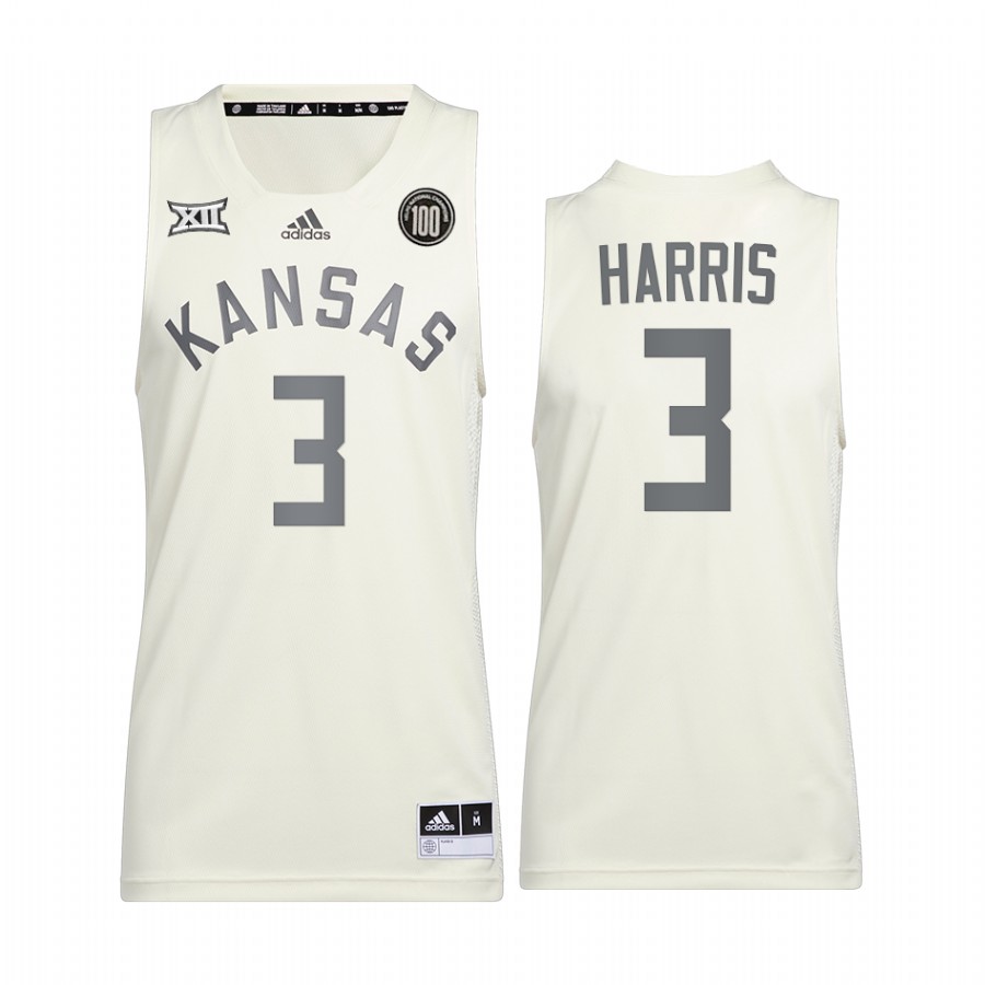 Dajuan Harris Kansas Jayhawks White Jersey 2022 100 Anniversary of 1922 Helms National Champs Retro