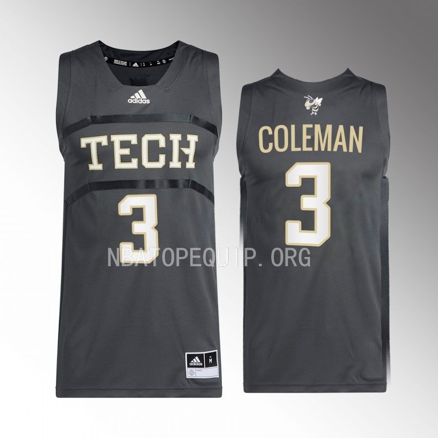 Dallan Coleman Georgia Tech Yellow Jackets Grey Jersey 2022-23 Swingman