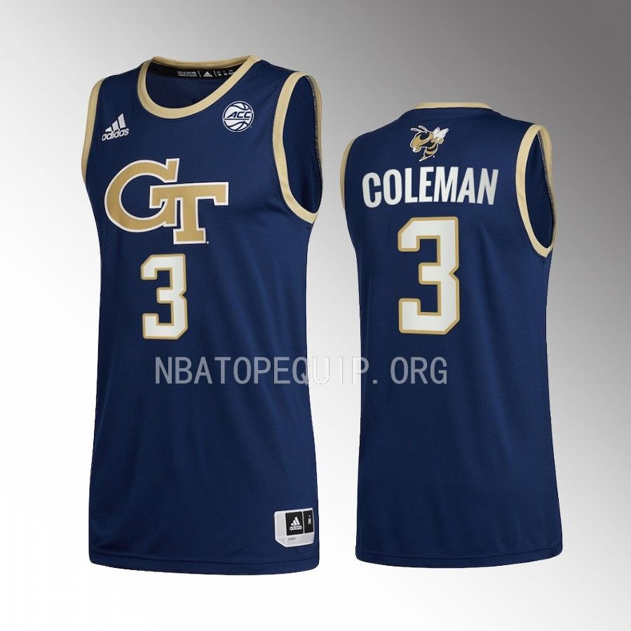 Dallan Coleman Georgia Tech Yellow Jackets Navy Jersey 2022-23 Alternate  Swingman