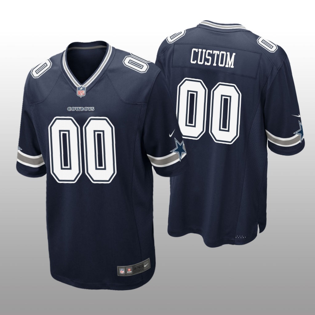 Dallas Cowboys #00 Navy Men’s Custom Game Jersey – KatinatSports Store