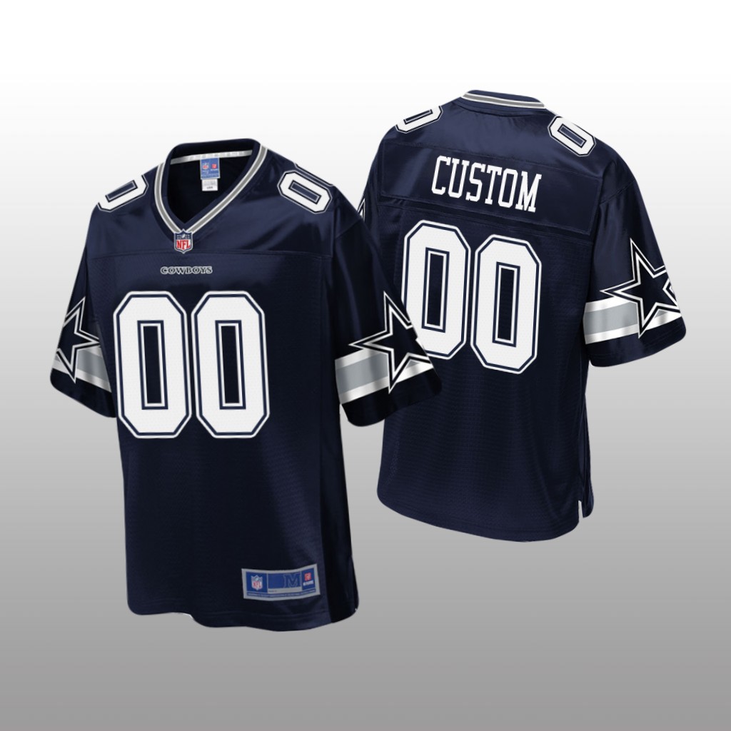 Dallas Cowboys # Navy Custom Pro Line Jersey - Youth