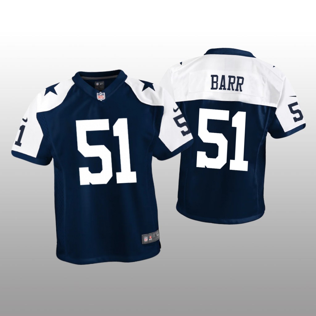 Dallas Cowboys Anthony Barr Navy Jersey Alternate Game - Youth