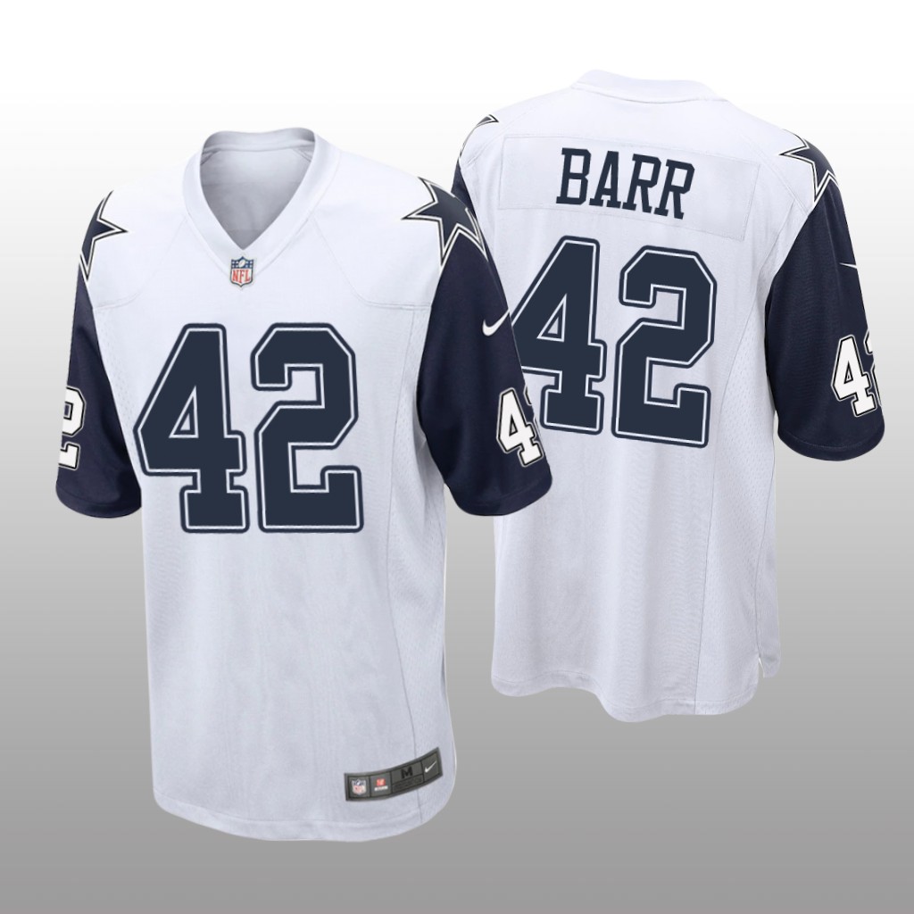 Dallas Cowboys Anthony Barr White Jersey Alternate Game - Men's