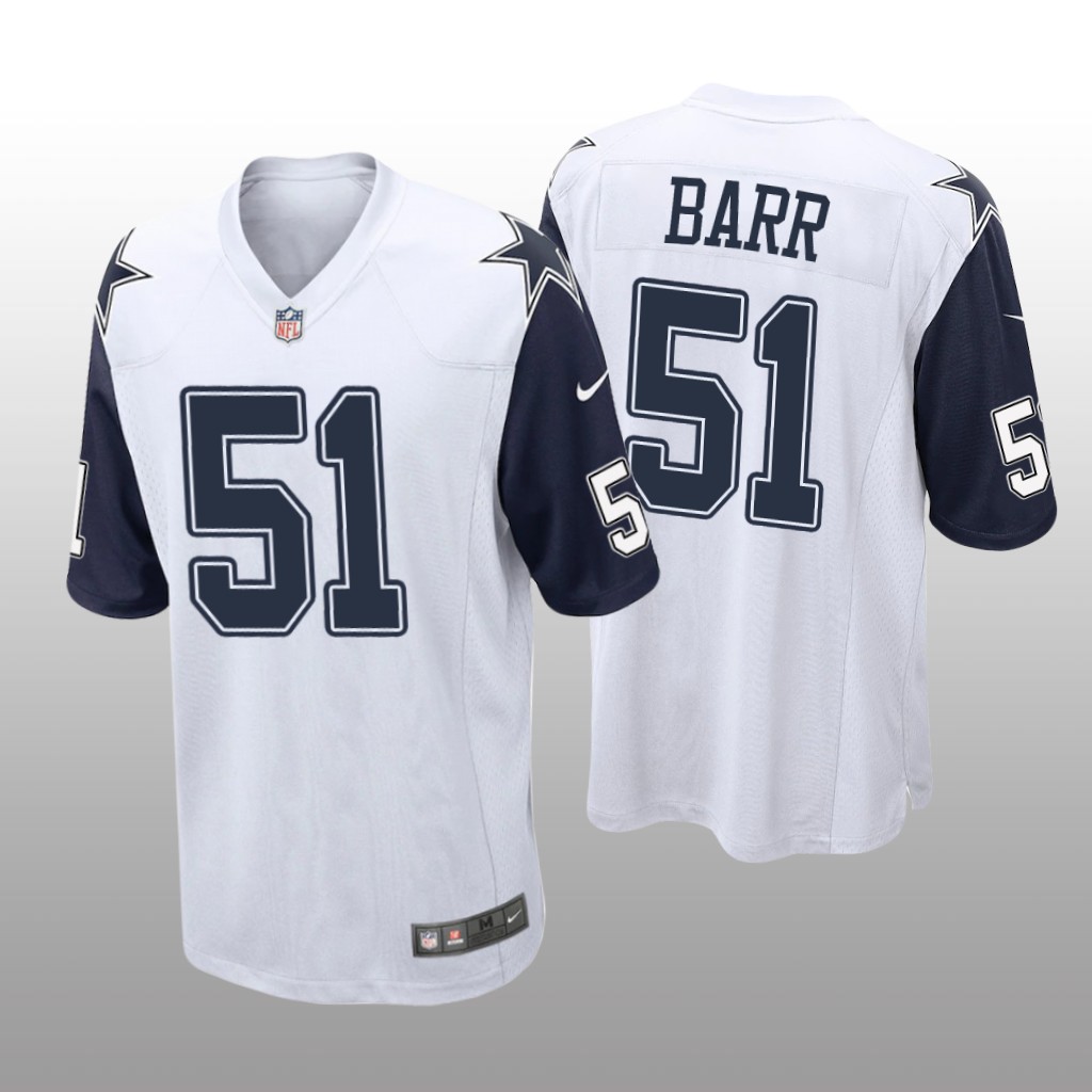 Dallas Cowboys Anthony Barr White Jersey Alternate Game - Men's