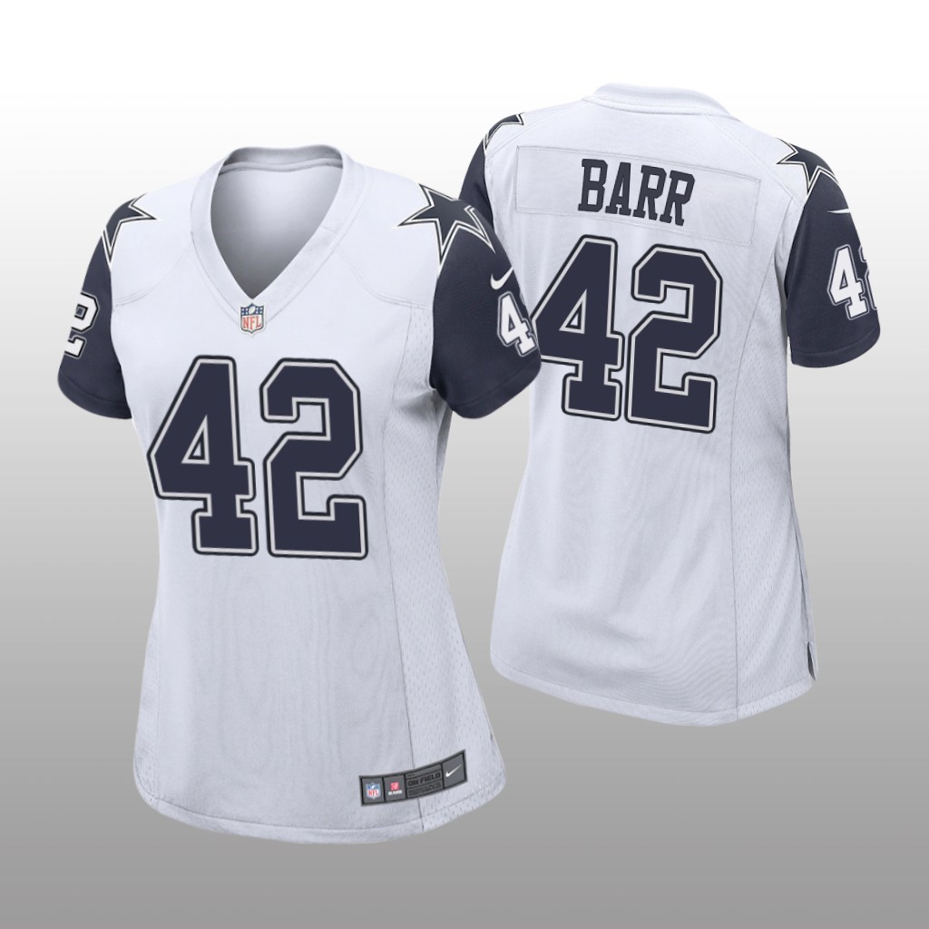 Dallas Cowboys Anthony Barr White Jersey Alternate Game - Women's