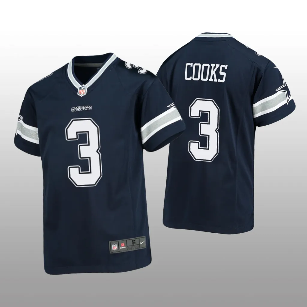 Dallas Cowboys Brandin Cooks Navy Jersey Game - Youth