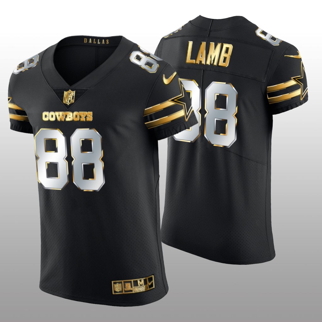 Dallas Cowboys CeeDee Lamb Black Elite Jersey Golden Edition Men's