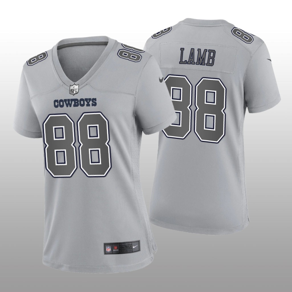 Dallas Cowboys CeeDee Lamb Gray Jersey Atmosphere Fashion Game - Women's