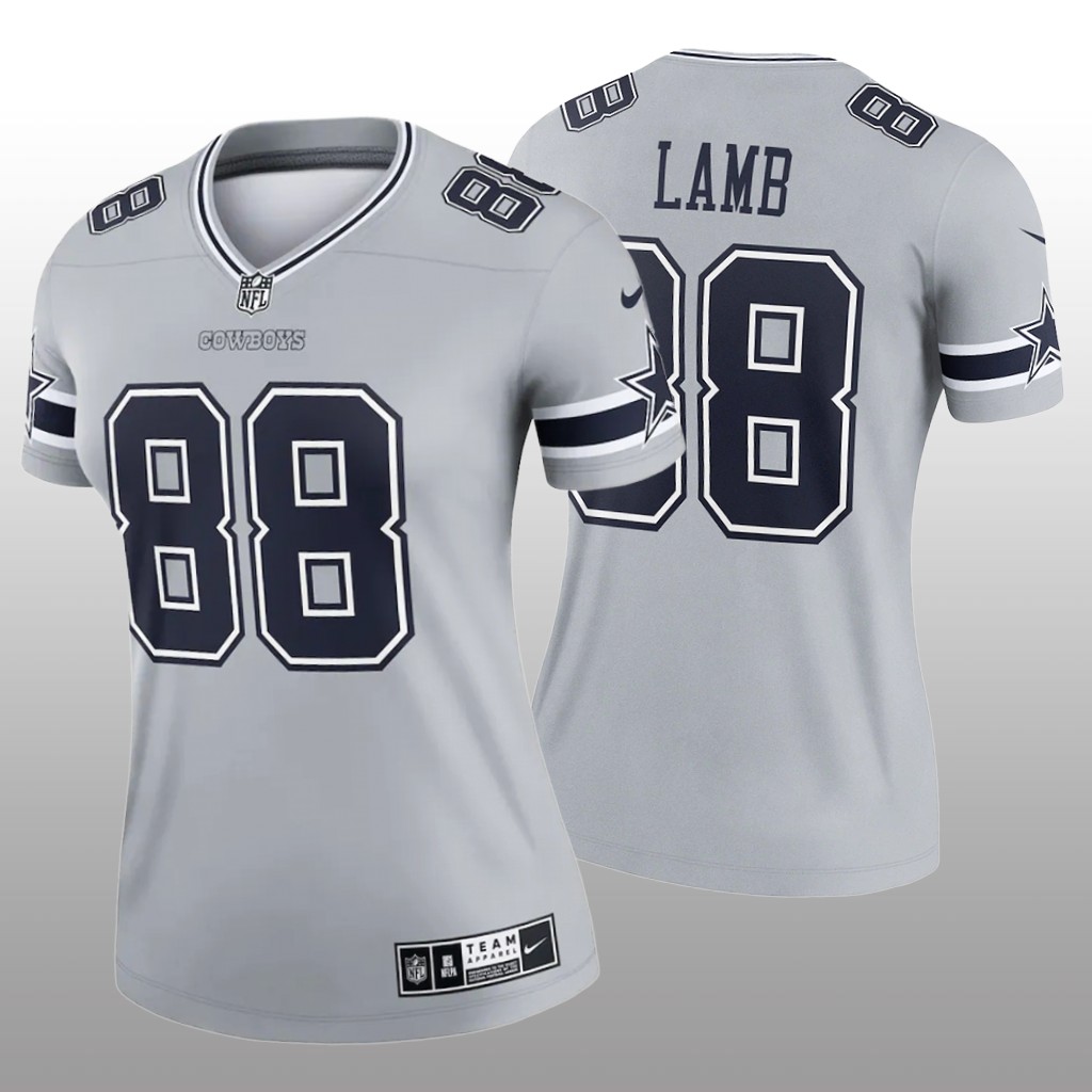 Dallas Cowboys CeeDee Lamb Gray Jersey Inverted Legend - Women's