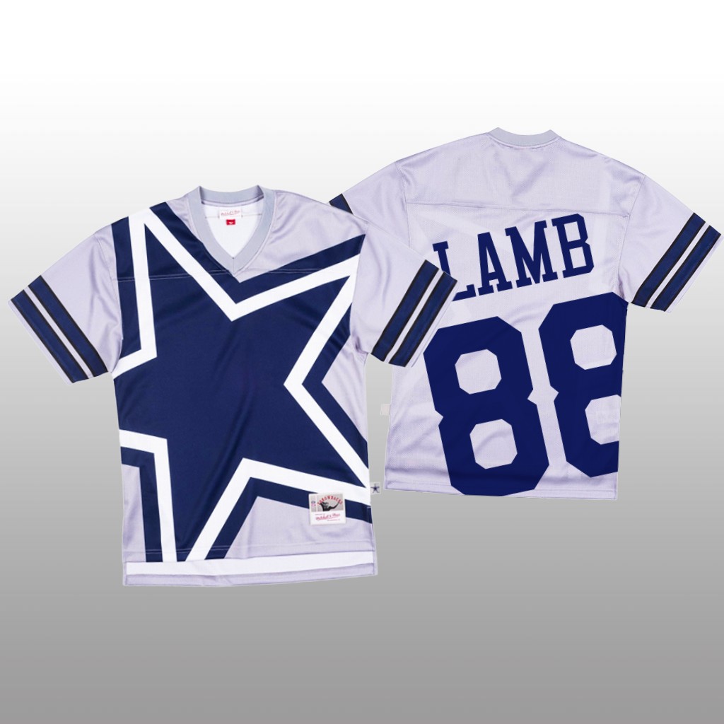 Dallas Cowboys CeeDee Lamb Mitchell & Ness Gray Jersey Big Face - Men's