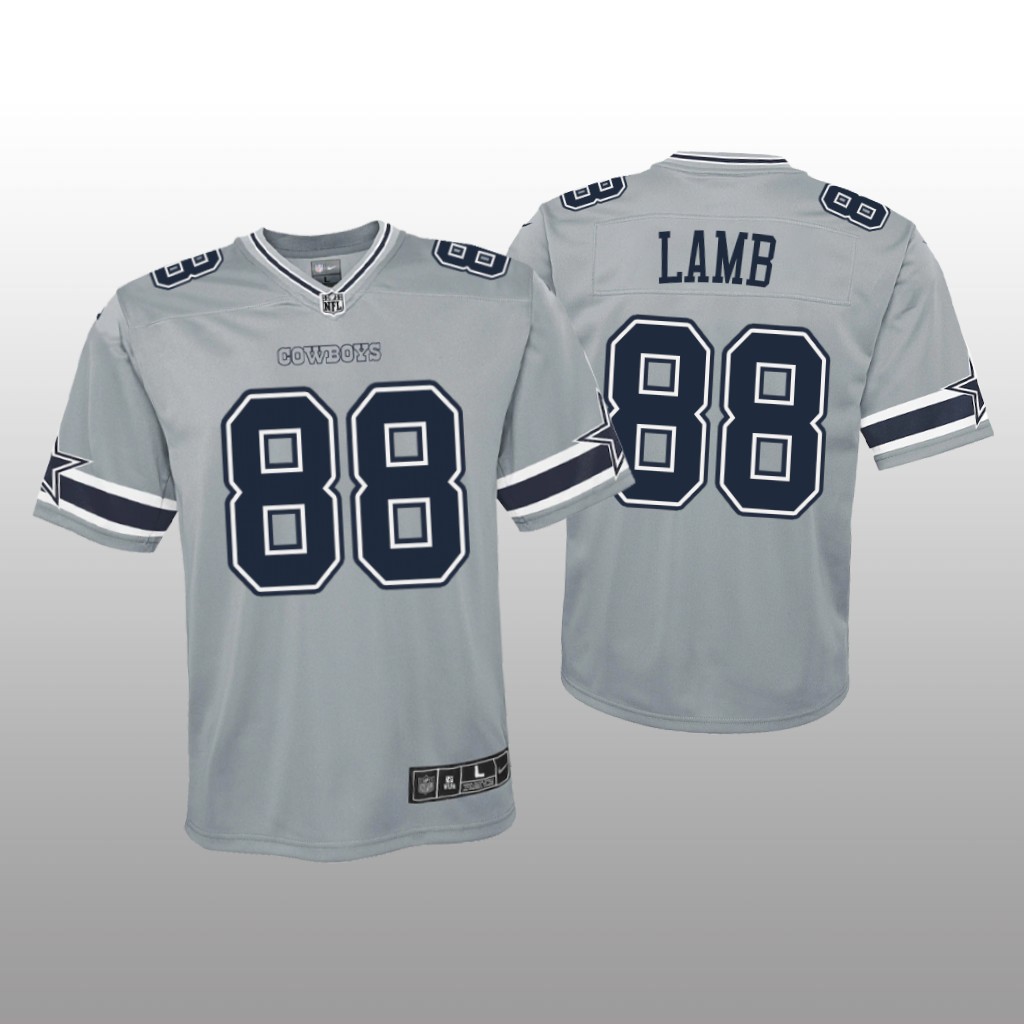 Dallas Cowboys CeeDee Lamb Silver Jersey Inverted Game - Youth