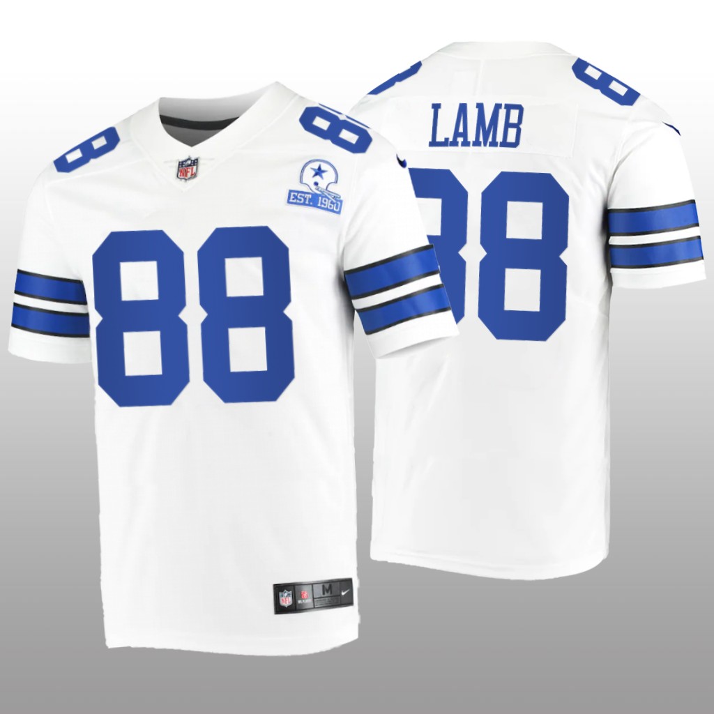 Dallas Cowboys CeeDee Lamb White Vintage Jersey 60th Season - Men's